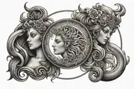 LEO SUN, VIRGO Moon, gemini rising tattoo design idea