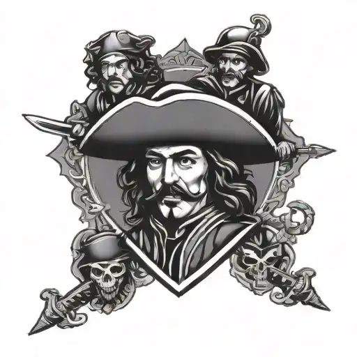 three musketeers logo tattoo design idea