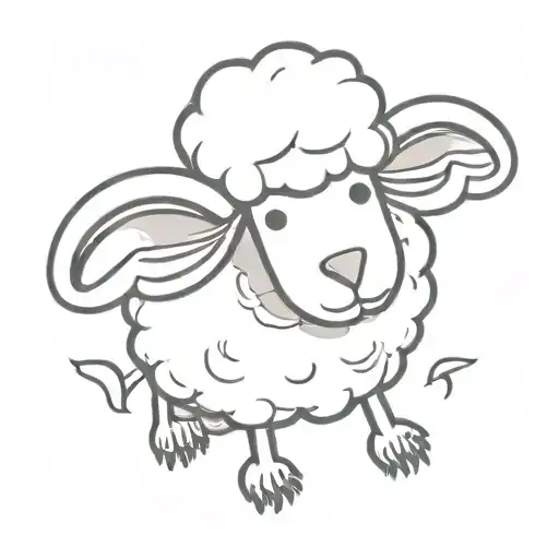 a cartoon sheep and cartoon chicken wing tattoo design idea