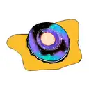 stylized speed bump as the central element, cosmic backdrop tattoo design idea