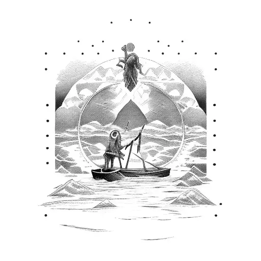 Charon crossing the River Styx  tattoo design idea