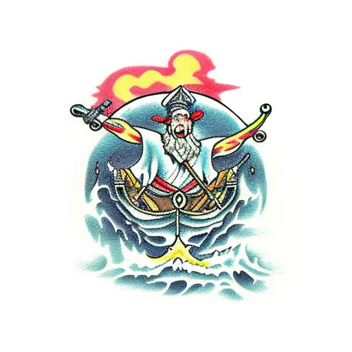 Charon crossing the River Styx  tattoo design idea