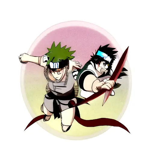 naruto sage eye and sasuke eye on kunai tattoo design idea