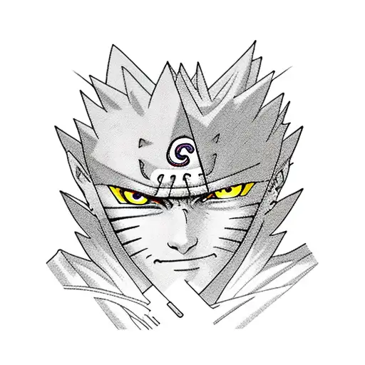 naruto sage eye and sasuke eye on kunai tattoo design idea