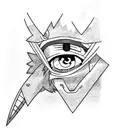 naruto sage eye and sasuke eye on kunai tattoo design idea