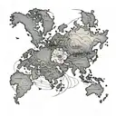 world map tattoo design idea