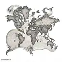 world map tattoo design idea