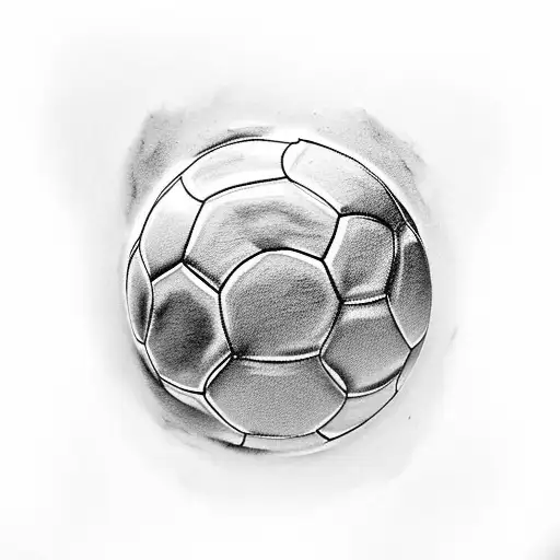 A small tattoo of a cloud with a soccer ball inside, symbolizing your passion for soccer and your desire for more little tattoos. tattoo design idea