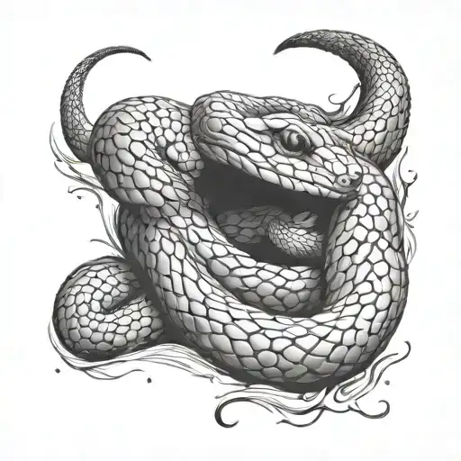 black mamba snake wrapped triangle bjj smother choke tattoo design idea