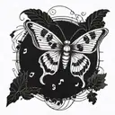 A moth with musical notes as wings tattoo design idea