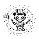 sad vintage clown  tattoo design idea