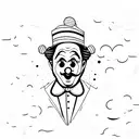 sad vintage clown  tattoo design idea