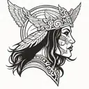 valkyrie head in front tattoo design idea