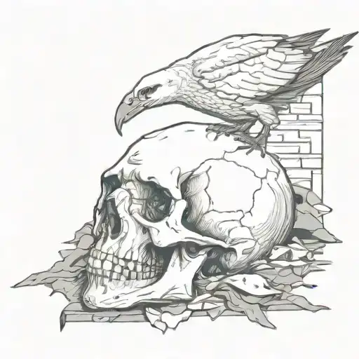 skull and sneak seagull istanbul tattoo design idea