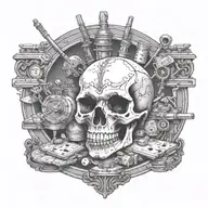 Create a tattoo of a craps table with a skull as the shooter tattoo design idea