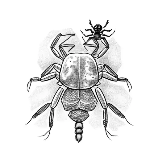 black widow eating scorpion  tattoo design idea