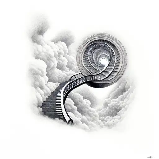 30 Deeply Spiritual And Majestic Stairway to Heaven Tattoos Ideas