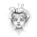 little Girl crying tattoo design idea