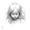 little Girl crying tattoo design idea
