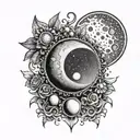 crying Crest moon phases tattoo design idea