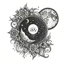 crying Crest moon phases tattoo design idea