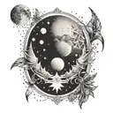crying Crest moon phases tattoo design idea