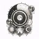 crying Crest moon phases tattoo design idea