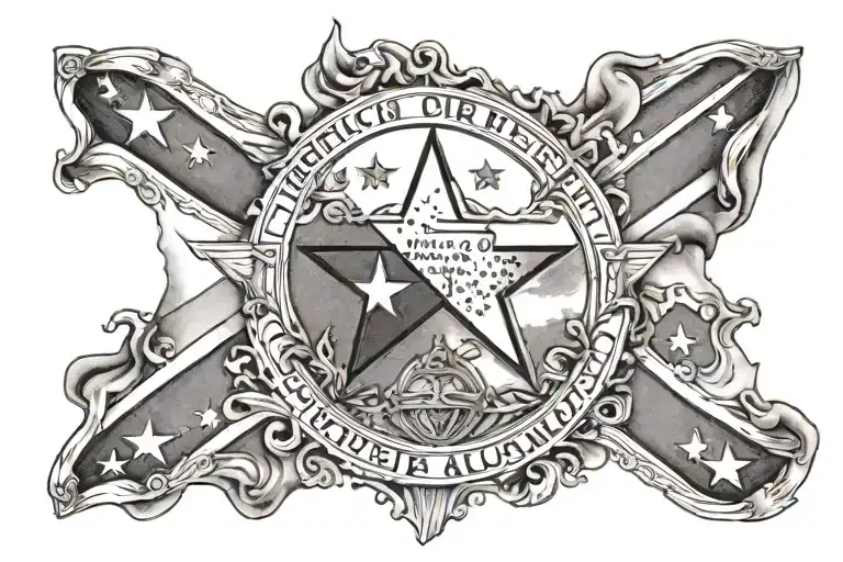 The Alamo imagery Texas flag ripping tattoo design idea
