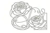 Letters R & L intertwined with roses tattoo design idea