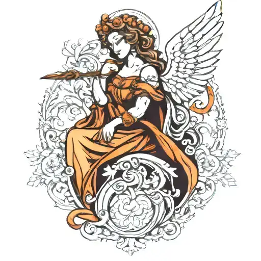 renaissance angel tattoo design idea