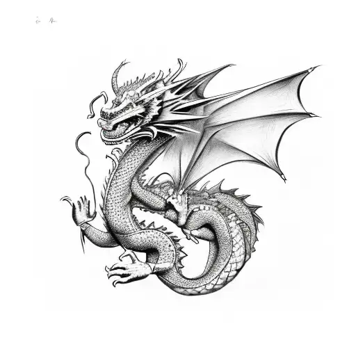 50 dollar dragon tattoo design idea