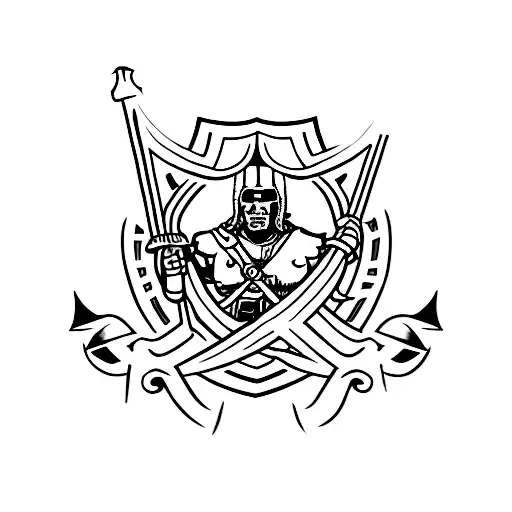 raider shield  tattoo design idea