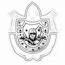  simple raiders shield outline tattoo design idea