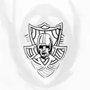  simple raiders shield outline tattoo design idea