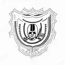  simple raiders shield outline tattoo design idea