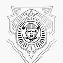  simple raiders shield outline tattoo design idea
