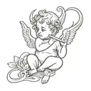cherub smoking cigarette tattoo design idea