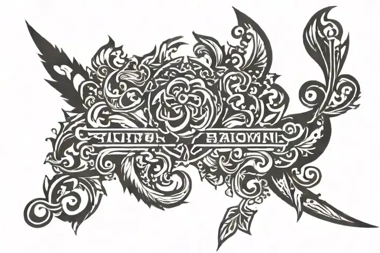 Walters Brown Last name tatto unfilled only marked tattoo design idea