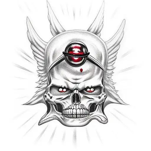 heaven and hell angels tattoo design idea