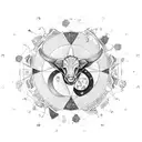 A game board with constellations of Capricorn and Saturn as the centerpiece tattoo design idea