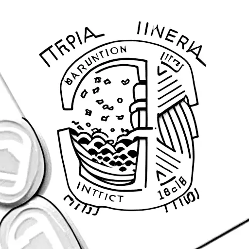 A minimalist tattoo of a passport stamp with the date of your first international trip tattoo design idea