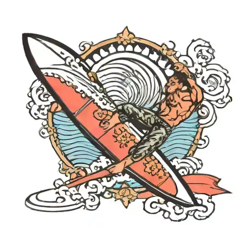 surfing sleeve tattoo tattoo design idea