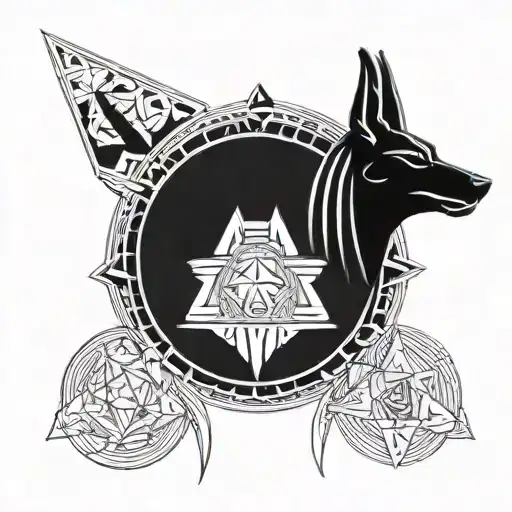 Anubis with a scale balanced tattoo design idea