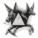 Anubis with a scale balanced tattoo design idea