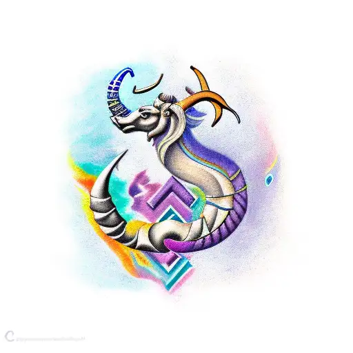 capricorn symbol tattoo design idea