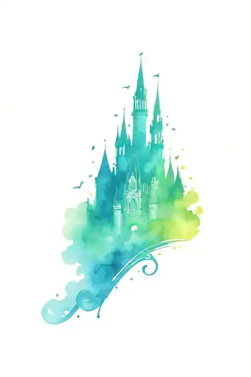 disney castle tattoo design idea