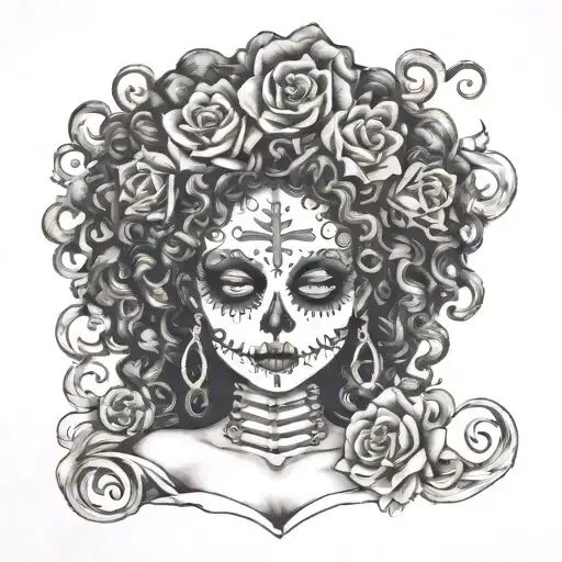 day the dead curly haired Jewish girl being sang too tattoo design idea