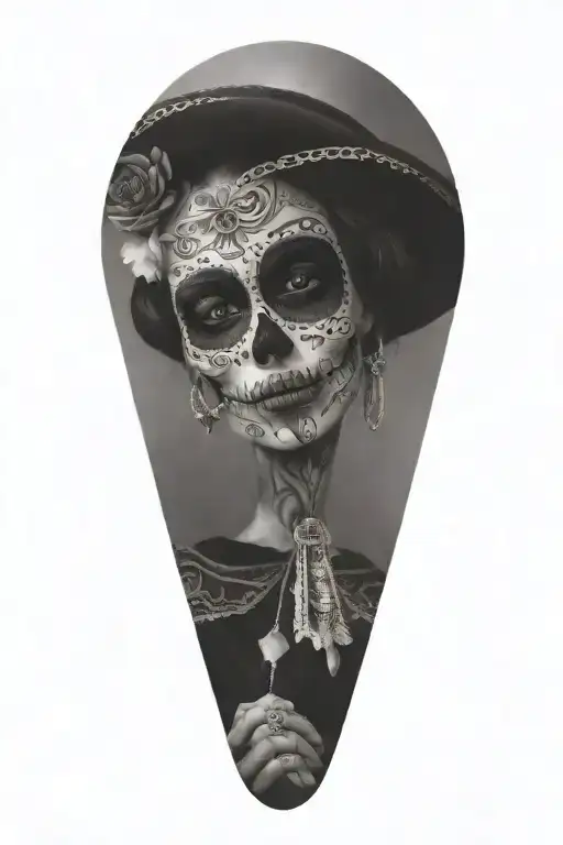 San Antonio Alamo day of the dead 1800  tattoo design idea