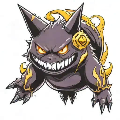 gengar shiny Sprite vs umbreon shiny sprite casting spells tattoo design idea