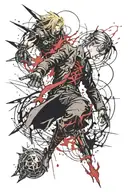 full metal alchemist circule with Edward and Alphonse Elric soul sign tattoo design idea